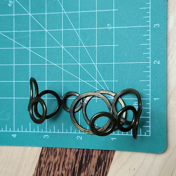 Open Cuff Bracelet Geometric Rare Y2K Old Gold Tone Metal - Picture 7 of 8